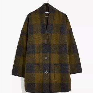 Madewell buffalo check sweater coat